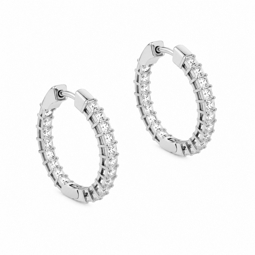 1.90 DEW Moissanite Earring in 925 Platinum Plated