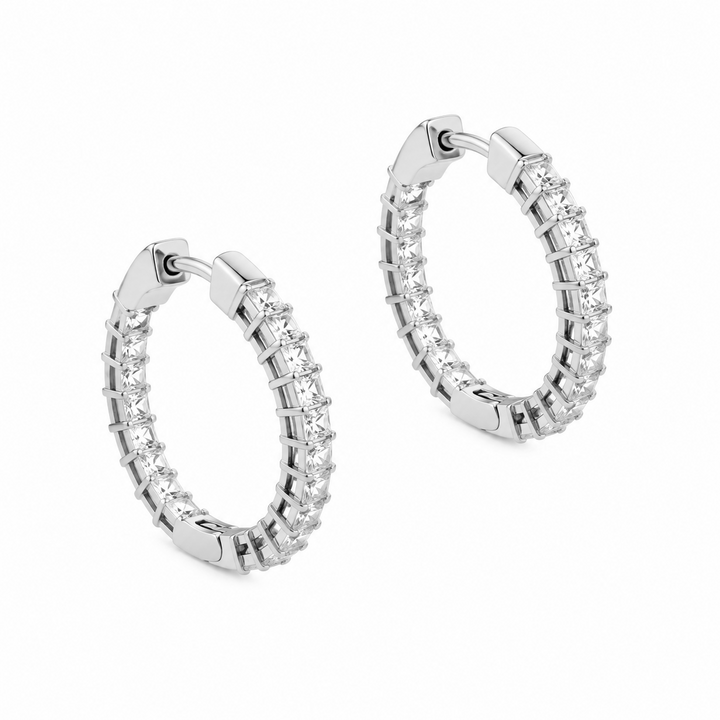 1.90 DEW Moissanite Earring in 925 Platinum Plated