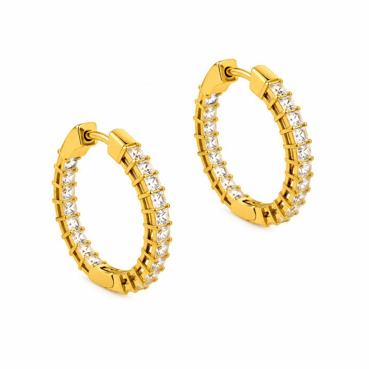 1.90 DEW Moissanite Earring in 925 Yellow Gold Plated