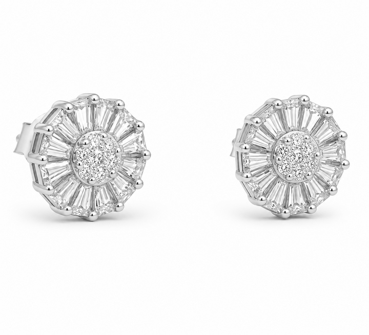 2.70 DEW Moissanite Earring in 925 Platinum Plated