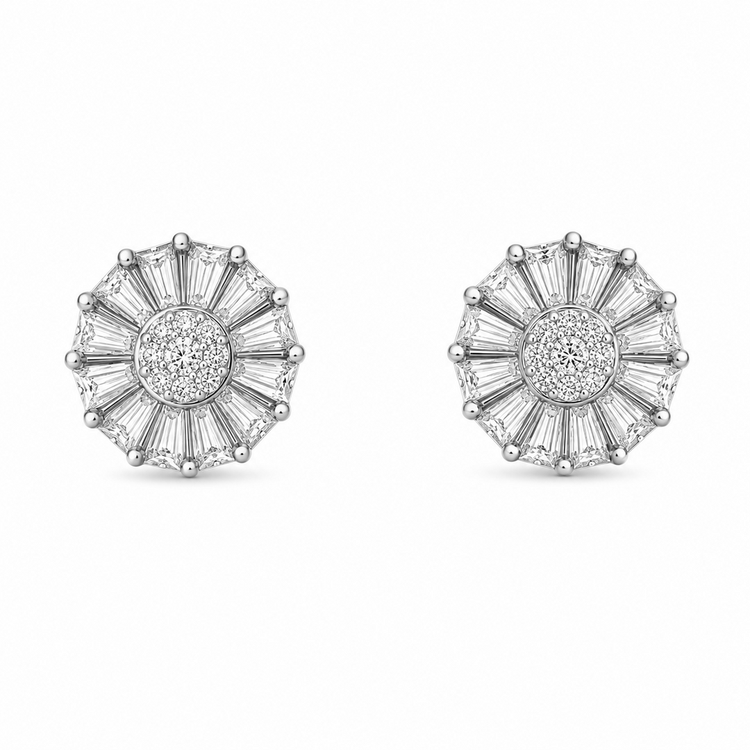 2.70 DEW Moissanite Earring in 925 Platinum Plated