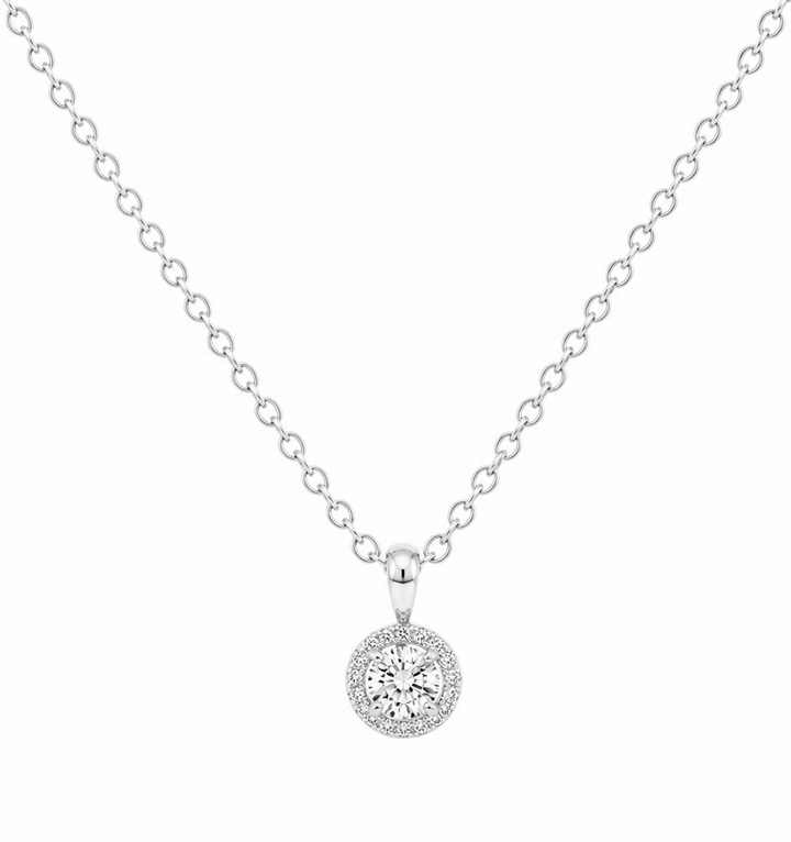 0.32 Ctw Lab Grown Diamond Necklace in 925 Platinum Plated