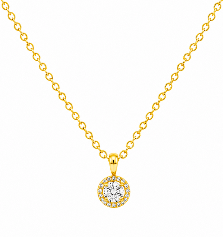 0.32 Ctw Lab Grown Diamond Necklace in 925 Yellow Gold Plated