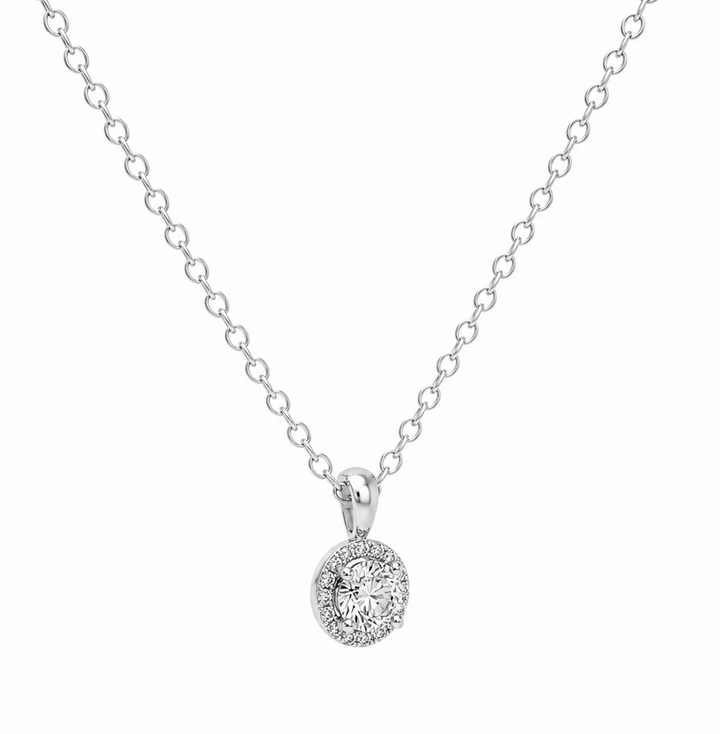 0.32 Ctw Lab Grown Diamond Necklace in 925 Platinum Plated
