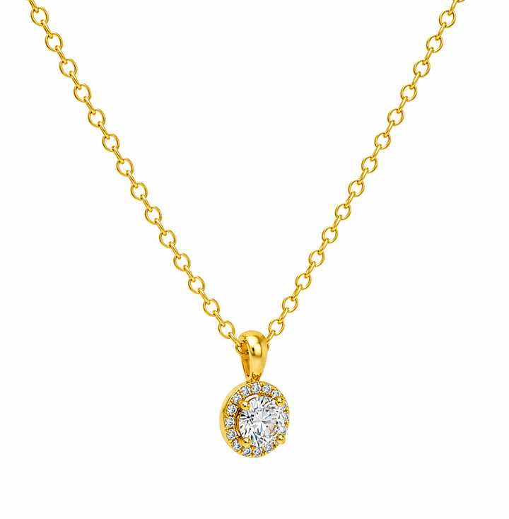 0.32 Ctw Lab Grown Diamond Necklace in 925 Yellow Gold Plated