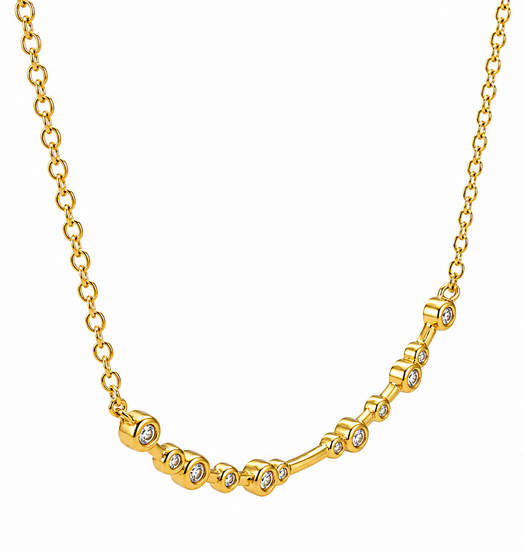 0.26 Ctw Lab Grown Diamond Necklace in 925 Yellow Gold Plated