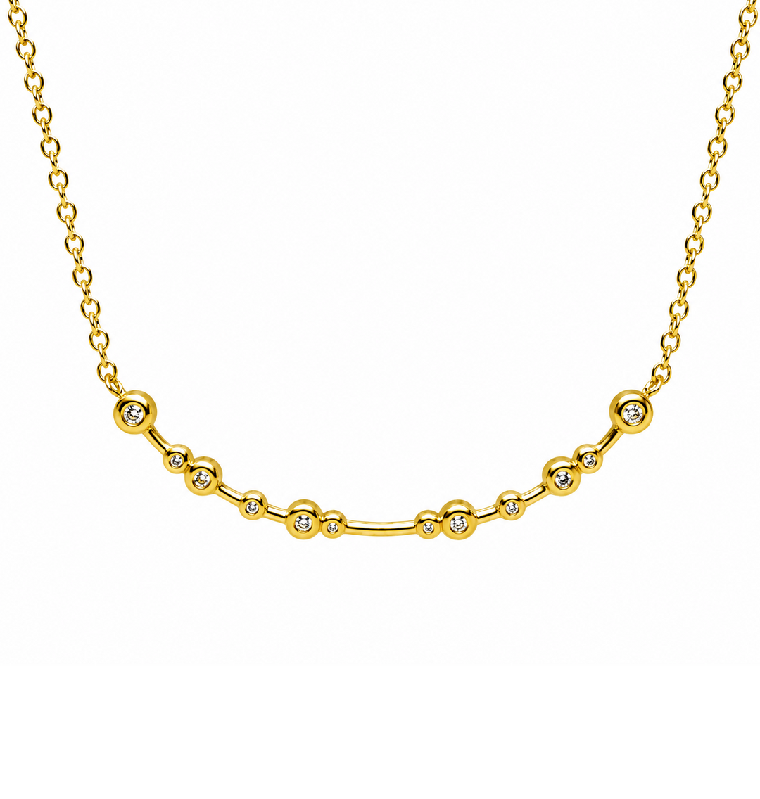 0.26 Ctw Lab Grown Diamond Necklace in 925 Yellow Gold Plated