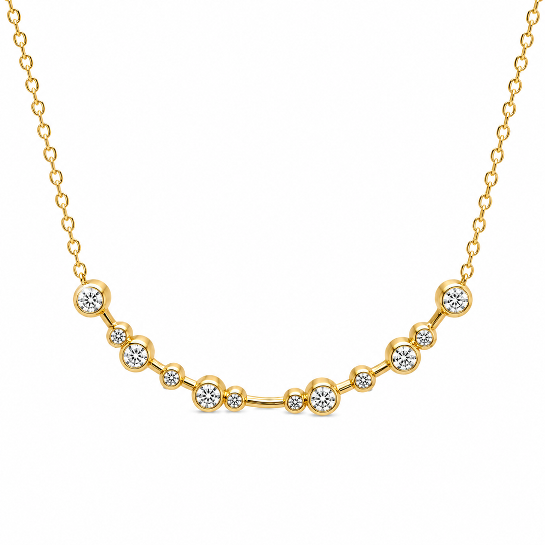 0.26 Ctw Lab Grown Diamond Necklace in 925 Yellow Gold Plated