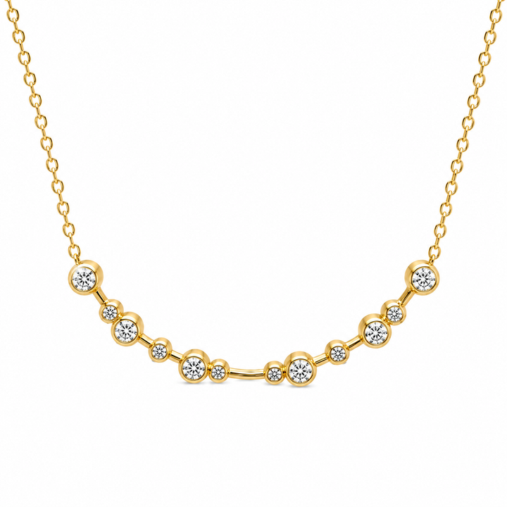 0.26 Ctw Lab Grown Diamond Necklace in 925 Yellow Gold Plated