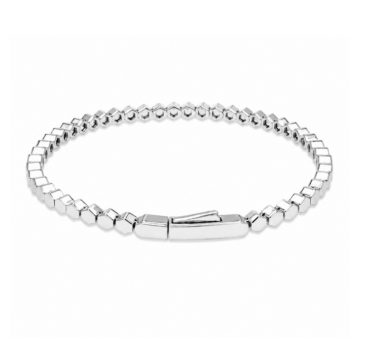 1.07 Ctw Lab Grown Diamond Flex Bangle in 925 Platinum Plated