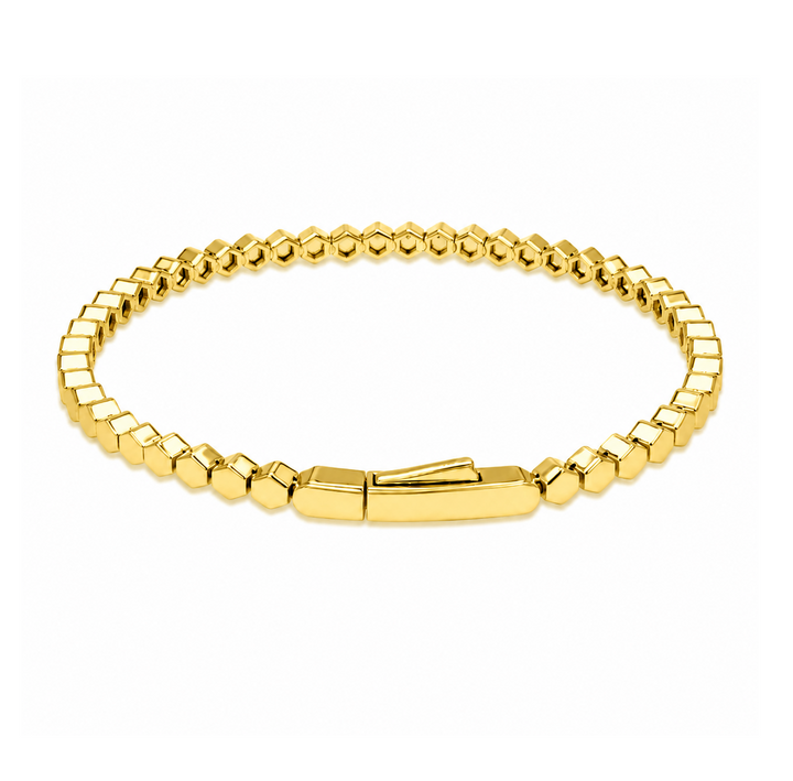 1.07 Ctw Lab Grown Diamond Flex Bangle in 925 Yellow Gold Plated