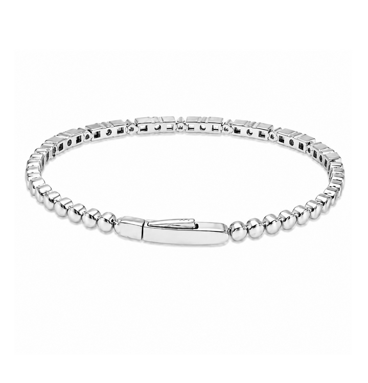1.21 Ctw Lab Grown Diamond Flex Bangle in 925 Platinum Plated