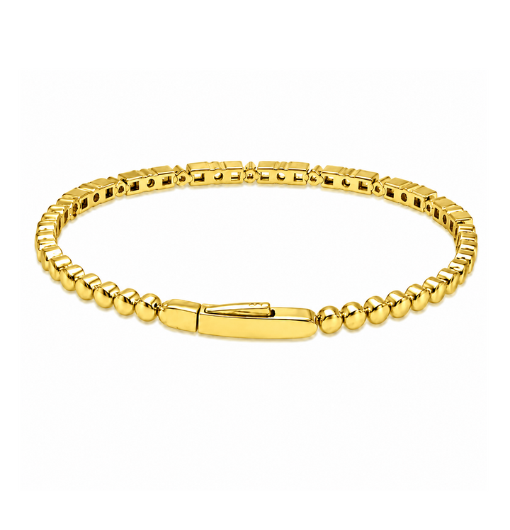 1.32 Ctw Lab Grown Diamond Flex Bangle in 925 Yellow Gold Plated