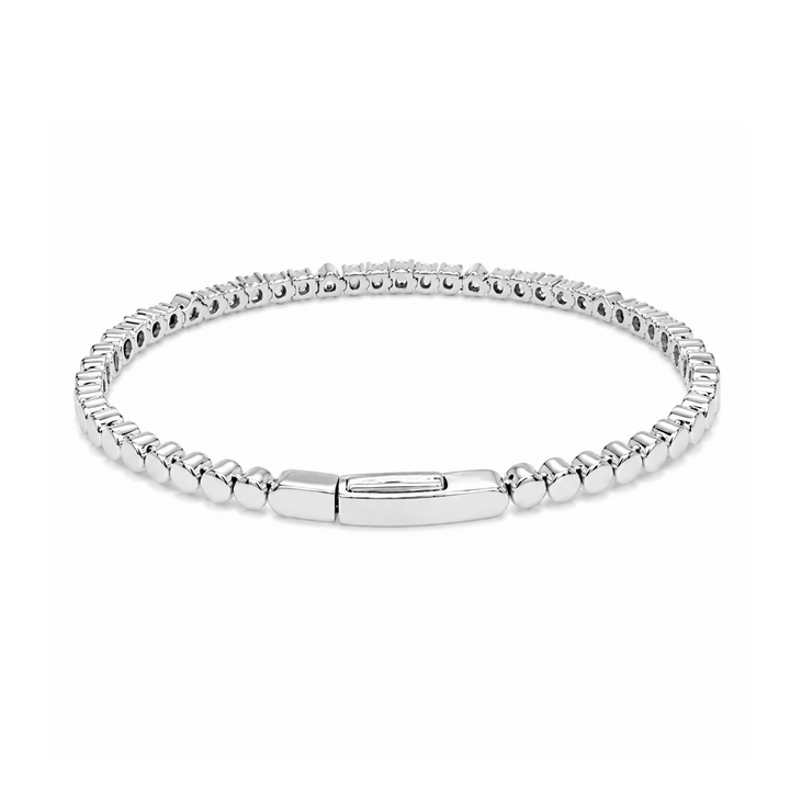 1.59 Ctw Lab Grown Diamond Flex Bangle in 925 Platinum Plated
