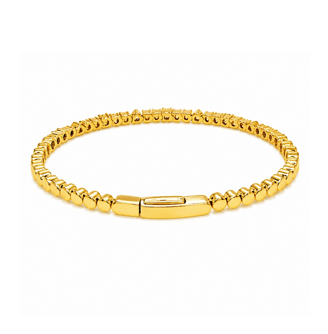 1.35 Ctw Lab Grown Diamond Flex Bangle in 925 Yellow Gold Plated
