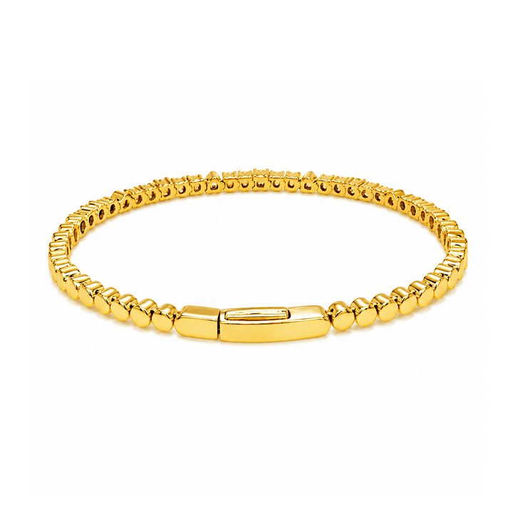 1.35 Ctw Lab Grown Diamond Flex Bangle in 925 Yellow Gold Plated