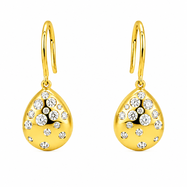 1.47 Ctw Lab Grown Diamond Earring in 925 Yellow Gold Plated