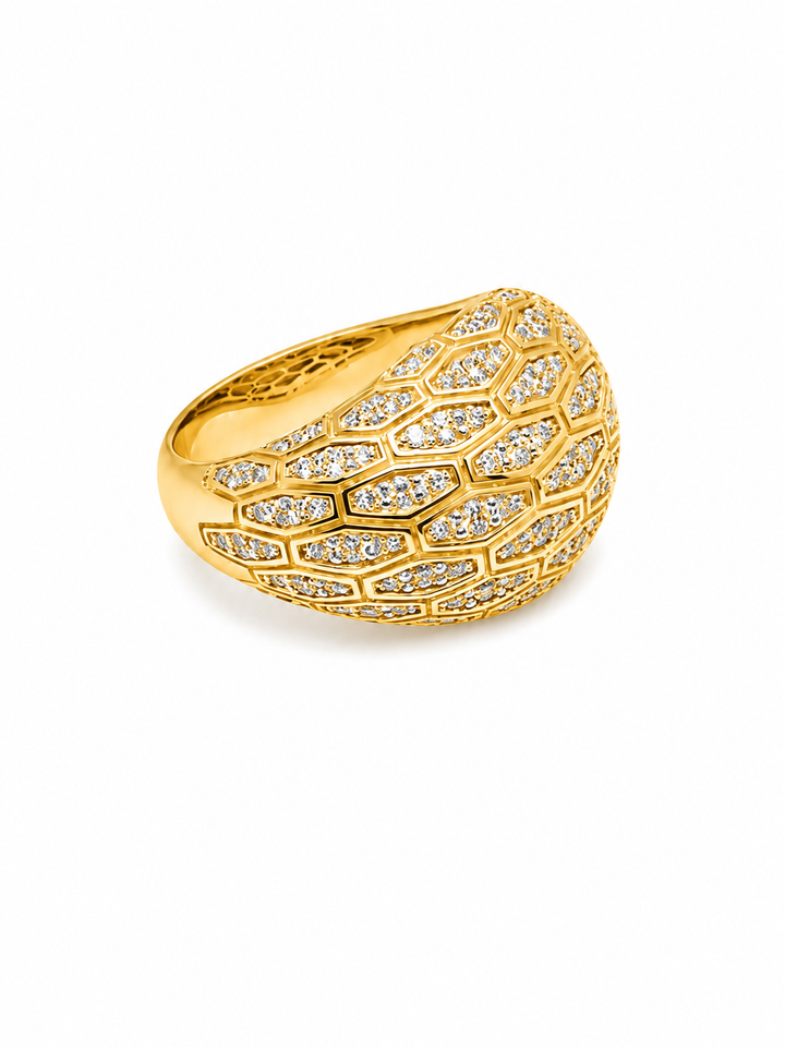 1.37 Ctw Lab Grown Diamond Ring in 925 Yellow Gold Plated