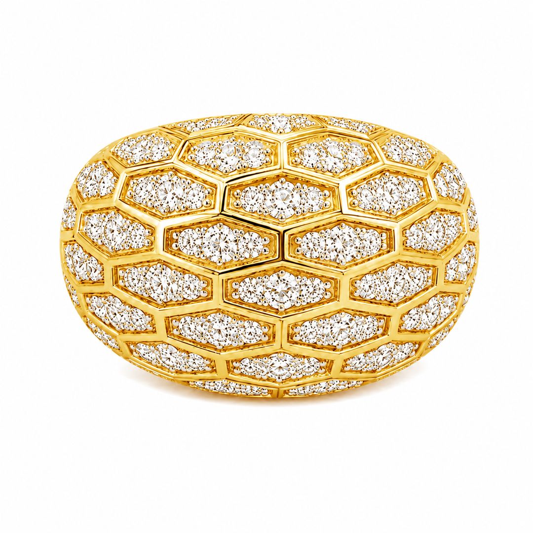 1.37 Ctw Lab Grown Diamond Ring in 925 Yellow Gold Plated