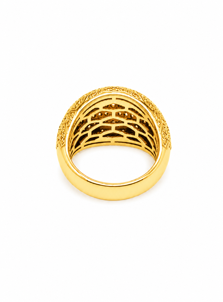 1.37 Ctw Lab Grown Diamond Ring in 925 Yellow Gold Plated