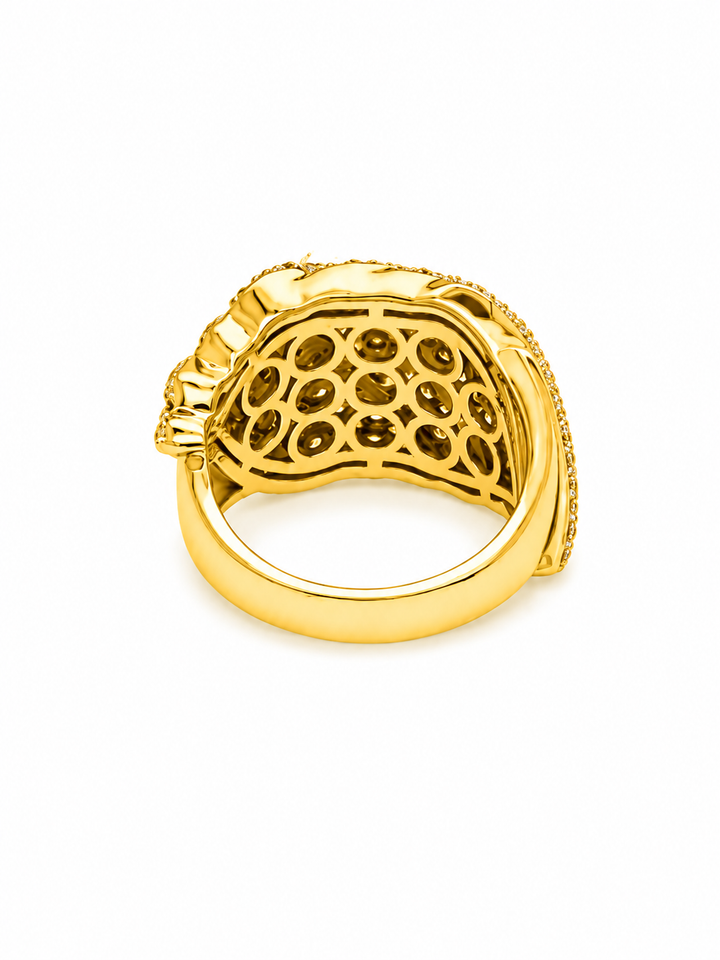 2.03 Ctw Lab Grown Diamond Ring in 925 Yellow Gold Plated