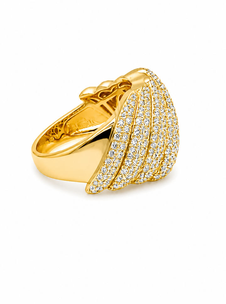 2.03 Ctw Lab Grown Diamond Ring in 925 Yellow Gold Plated