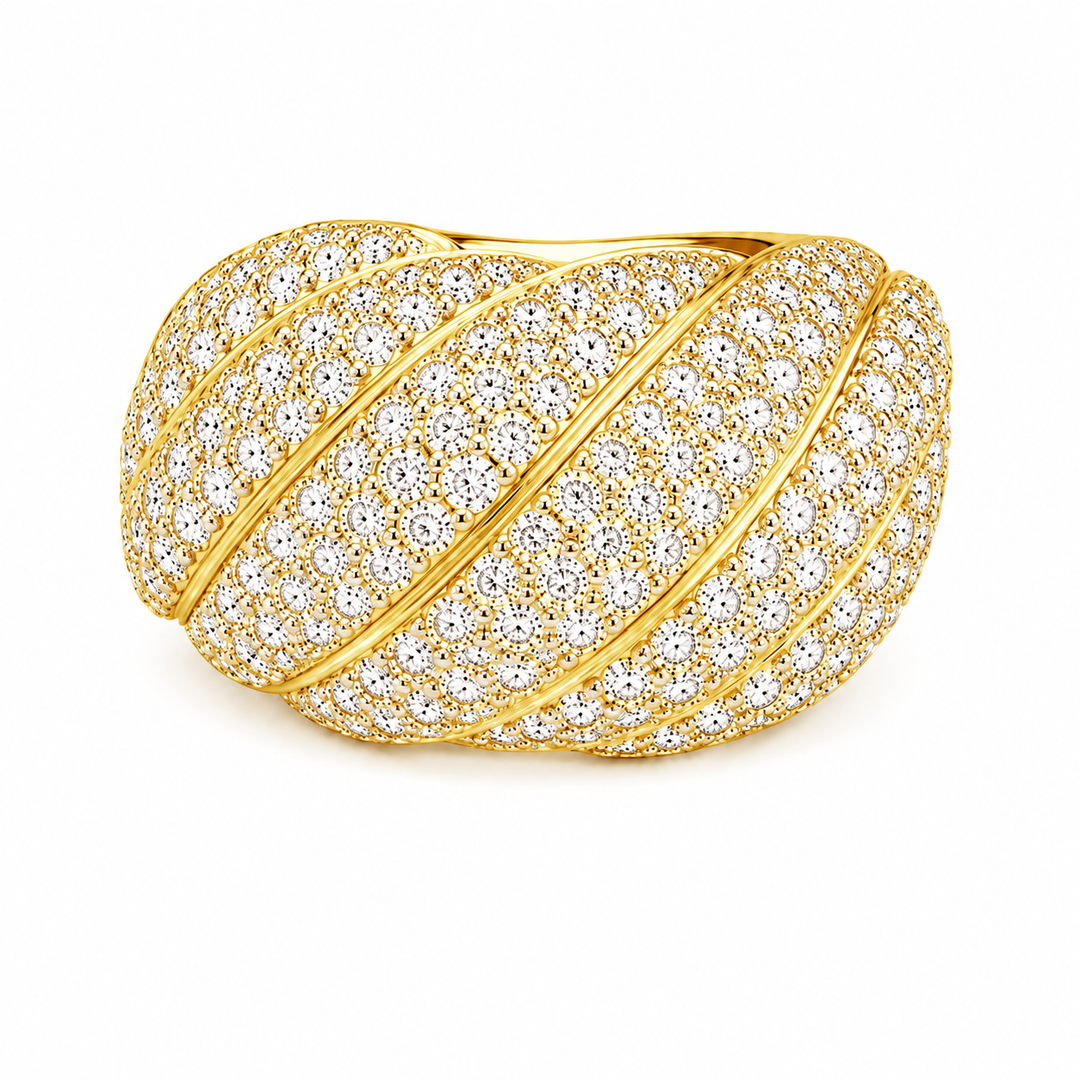 2.03 Ctw Lab Grown Diamond Ring in 925 Yellow Gold Plated