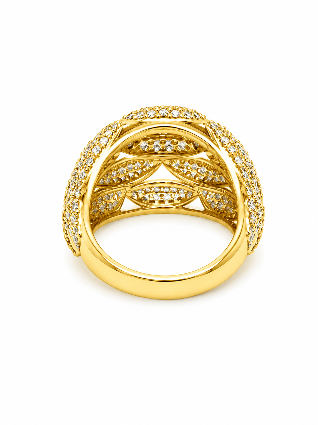 3.04 Ctw Lab Grown Diamond Ring in 925 Yellow Gold Plated