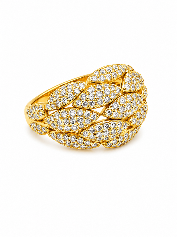 3.04 Ctw Lab Grown Diamond Ring in 925 Yellow Gold Plated