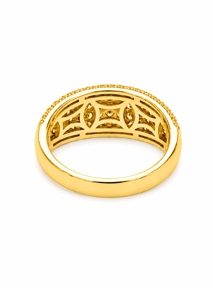 3.09 Ctw Lab Grown Diamond Ring in 925 Yellow Gold Plated