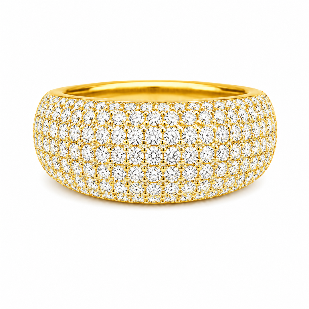 3.09 Ctw Lab Grown Diamond Ring in 925 Yellow Gold Plated