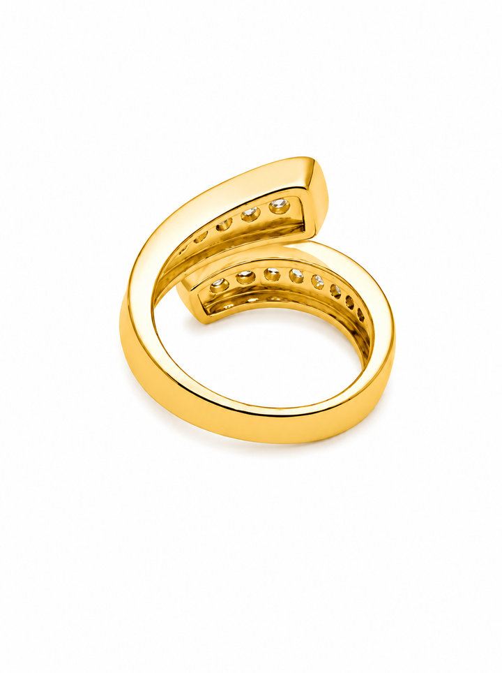1.22 Ctw Lab Grown Diamond Ring in 925 Yellow Gold Plated