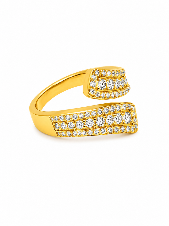 1.22 Ctw Lab Grown Diamond Ring in 925 Yellow Gold Plated