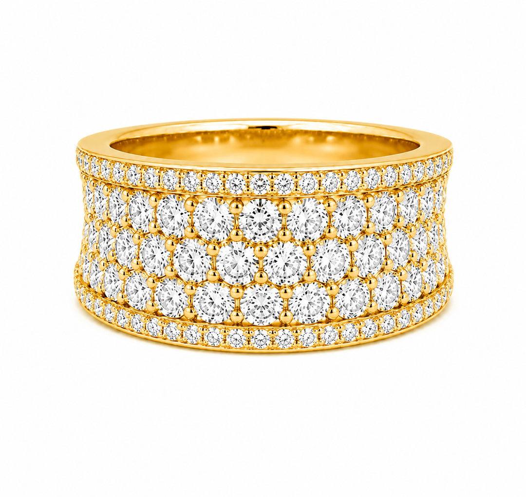 2.01 Ctw Lab Grown Diamond Ring in 925 Yellow Gold Plated