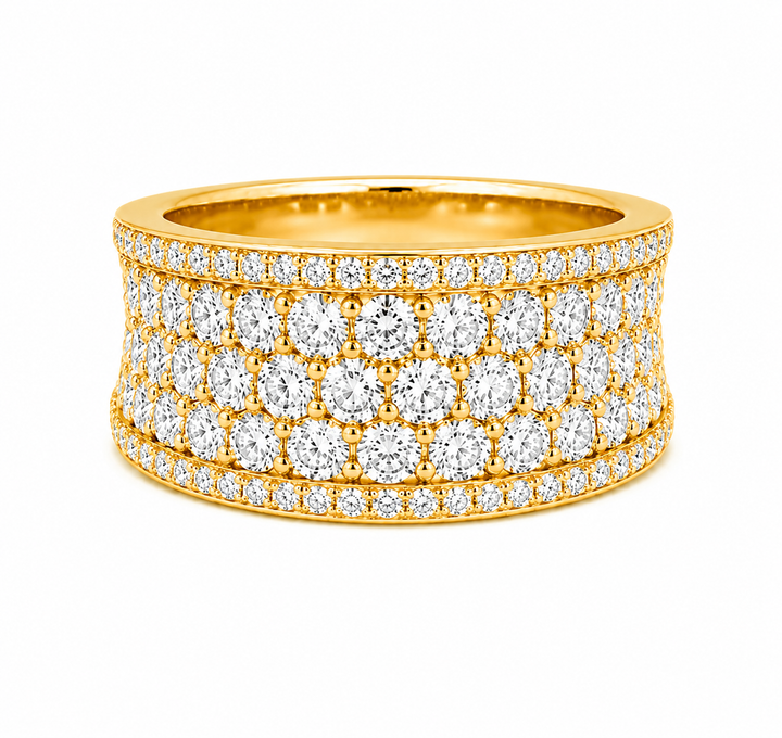 2.01 Ctw Lab Grown Diamond Ring in 925 Yellow Gold Plated
