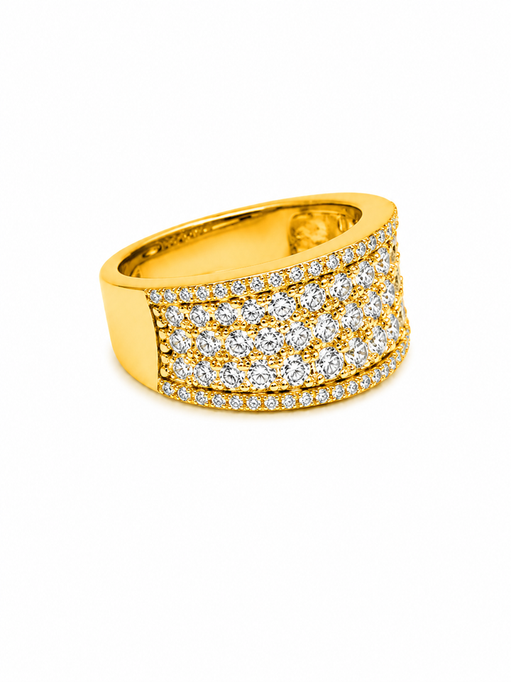 2.01 Ctw Lab Grown Diamond Ring in 925 Yellow Gold Plated