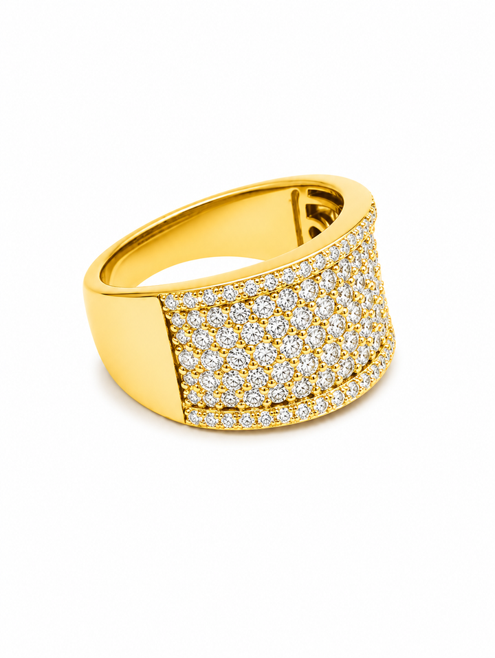 1.62 Ctw Lab Grown Diamond Ring in 925 Yellow Gold Plated