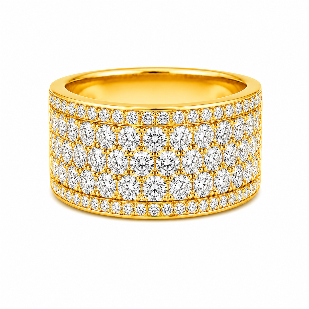 1.62 Ctw Lab Grown Diamond Ring in 925 Yellow Gold Plated