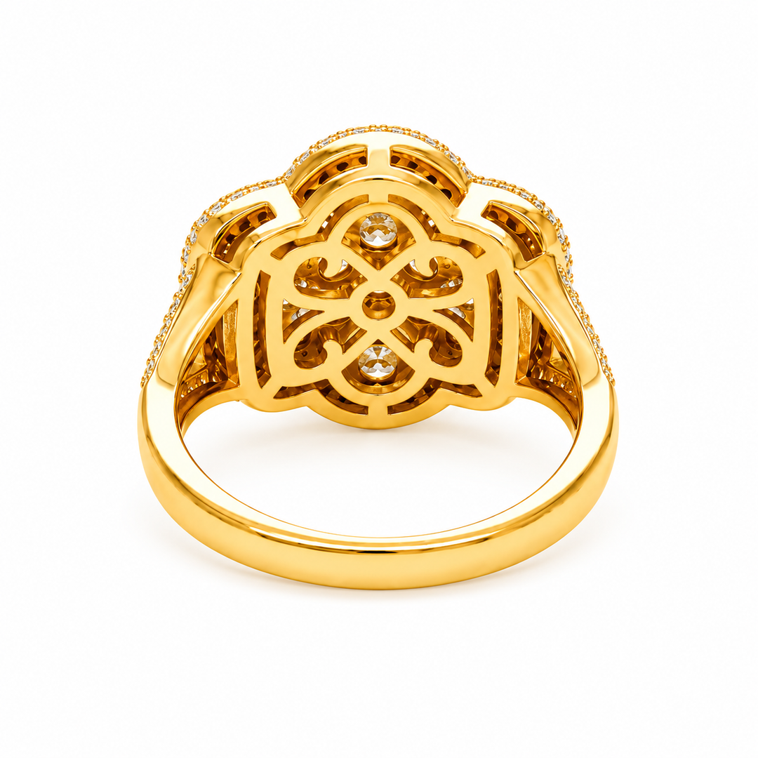 2.07 Ctw Lab Grown Diamond Ring in 925 Yellow Gold Plated