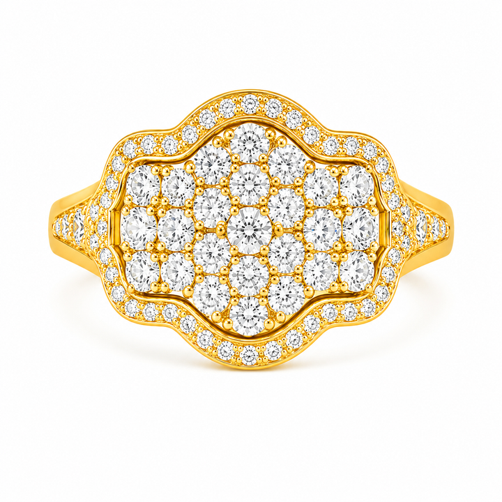 2.07 Ctw Lab Grown Diamond Ring in 925 Yellow Gold Plated