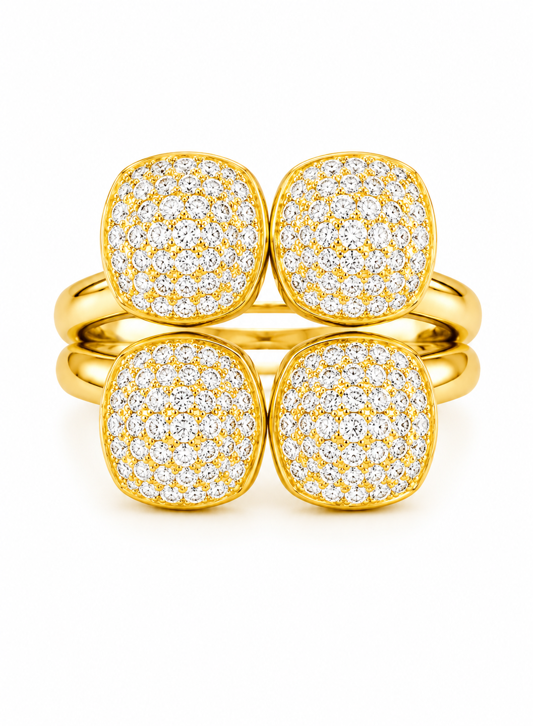2.07 Ctw Lab Grown Diamond Ring in 925 Yellow Gold Plated