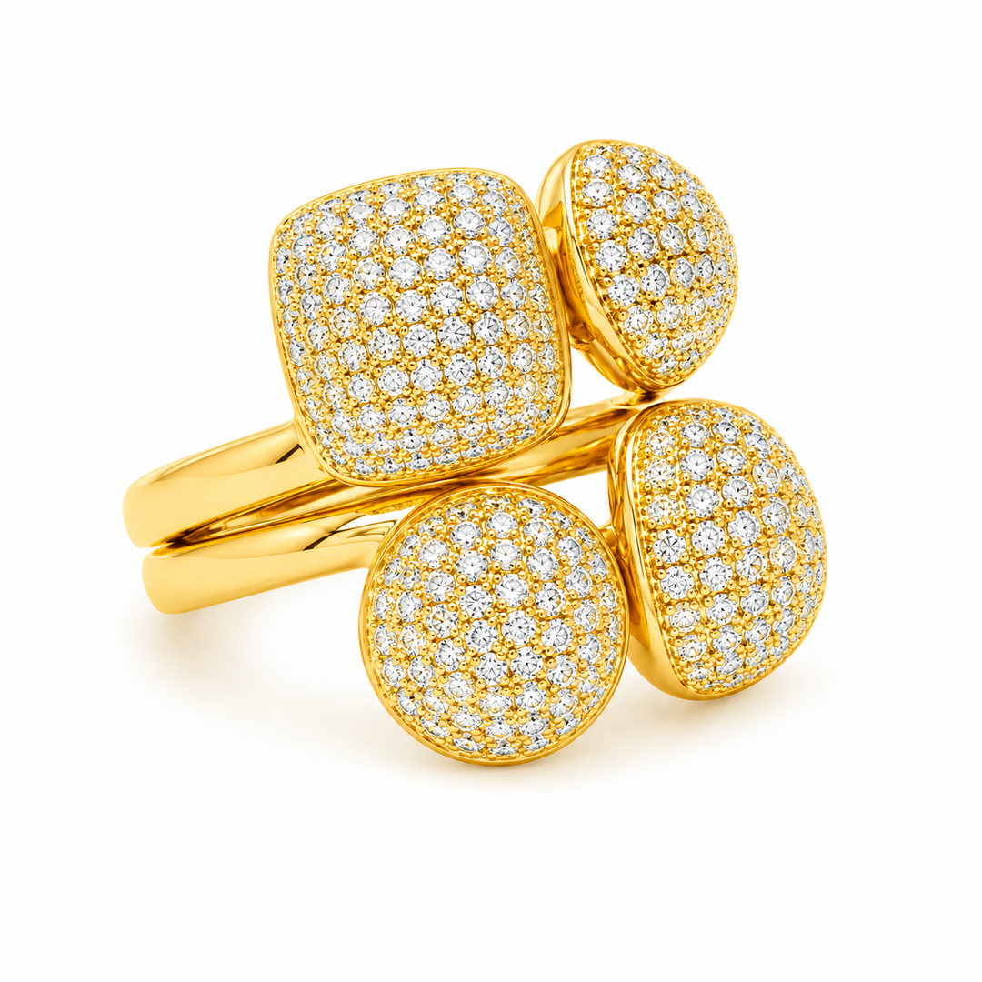 2.07 Ctw Lab Grown Diamond Ring in 925 Yellow Gold Plated
