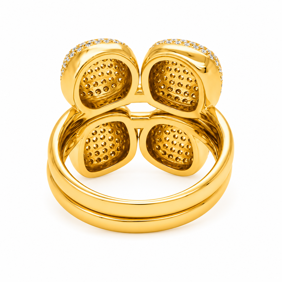 2.07 Ctw Lab Grown Diamond Ring in 925 Yellow Gold Plated
