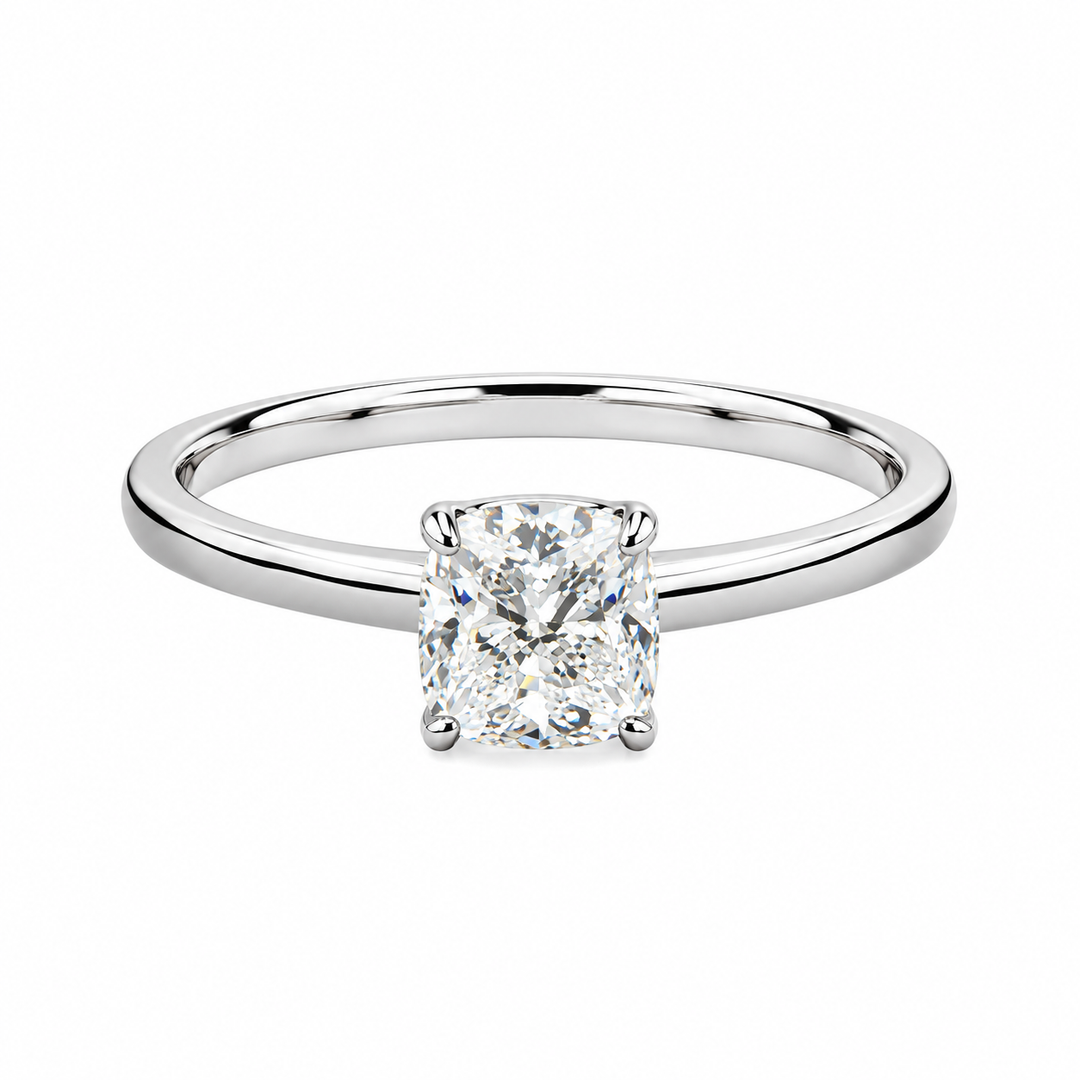 1.07 Cts White Diamond Ring in 14K White Gold