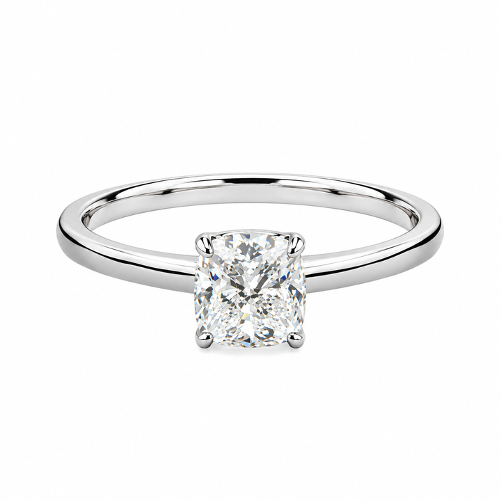 1.07 Cts White Diamond Ring in 14K White Gold