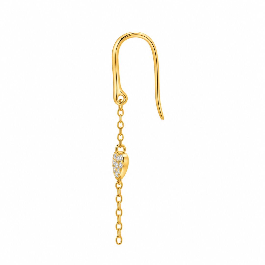 0.13 Ctw Lab Grown Diamond Dangle Earring in 925 Yellow Gold Plated