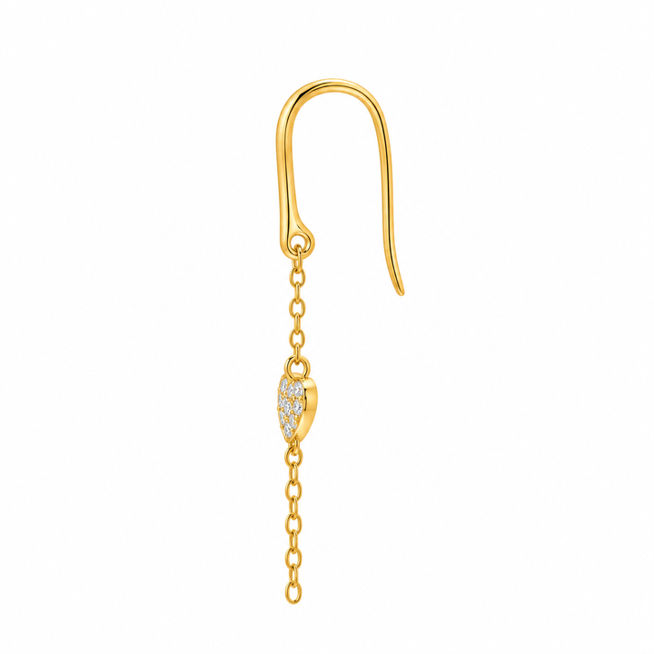 0.13 Ctw Lab Grown Diamond Dangle Earring in 925 Yellow Gold Plated