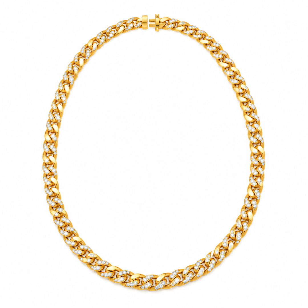 1.25 DEW Moissanite Necklace in Brass