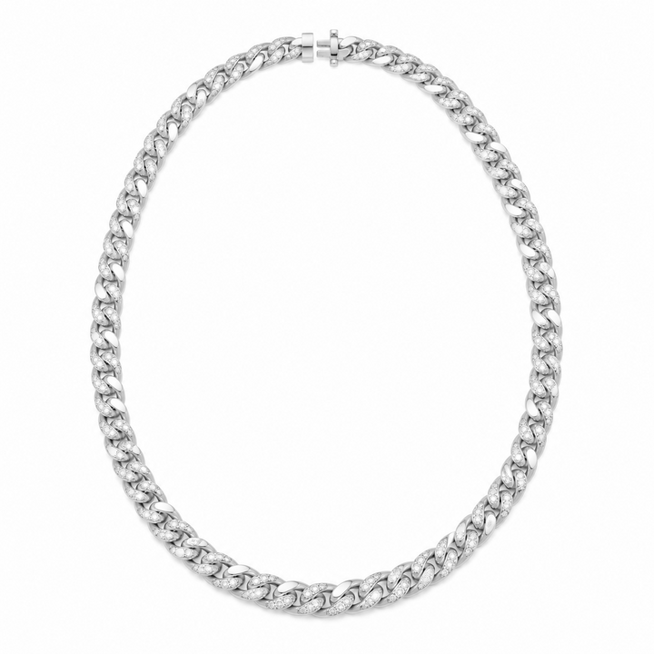 1.25 DEW Moissanite Necklace in Brass Platinum Plated