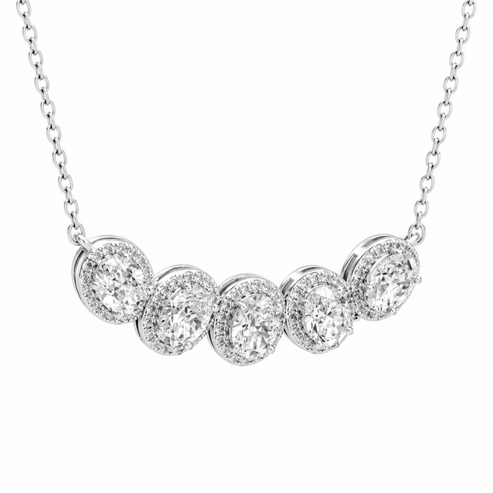5.10 DEW Moissanite Necklace in 925 Platinum Plated